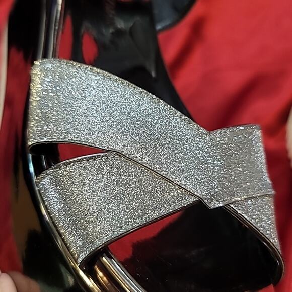STUART WEITZMAN 🔥RARE🔥 NEW sz10 Crosspath Pewter Glitterati Platform San…